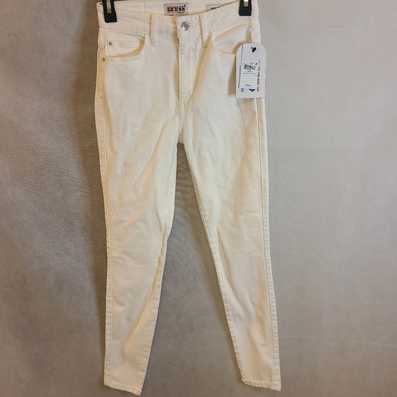 Guess Originals x J Balvin High Rise Skinny Jeans In Ecru Wash - Picture 1 of 9
